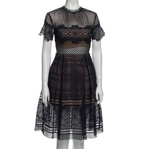 Self Portrait Inspired Lace Pattern Midi Dress